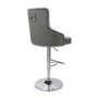 Grey Velvet Adjustable Bar Stool - Sirocco