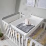 Cot Bed with Mattress and Cot Top Changer in White and Grey - Rio - Tutti Bambini