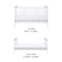 Cot Bed with Mattress and Cot Top Changer in White and Grey - Rio - Tutti Bambini