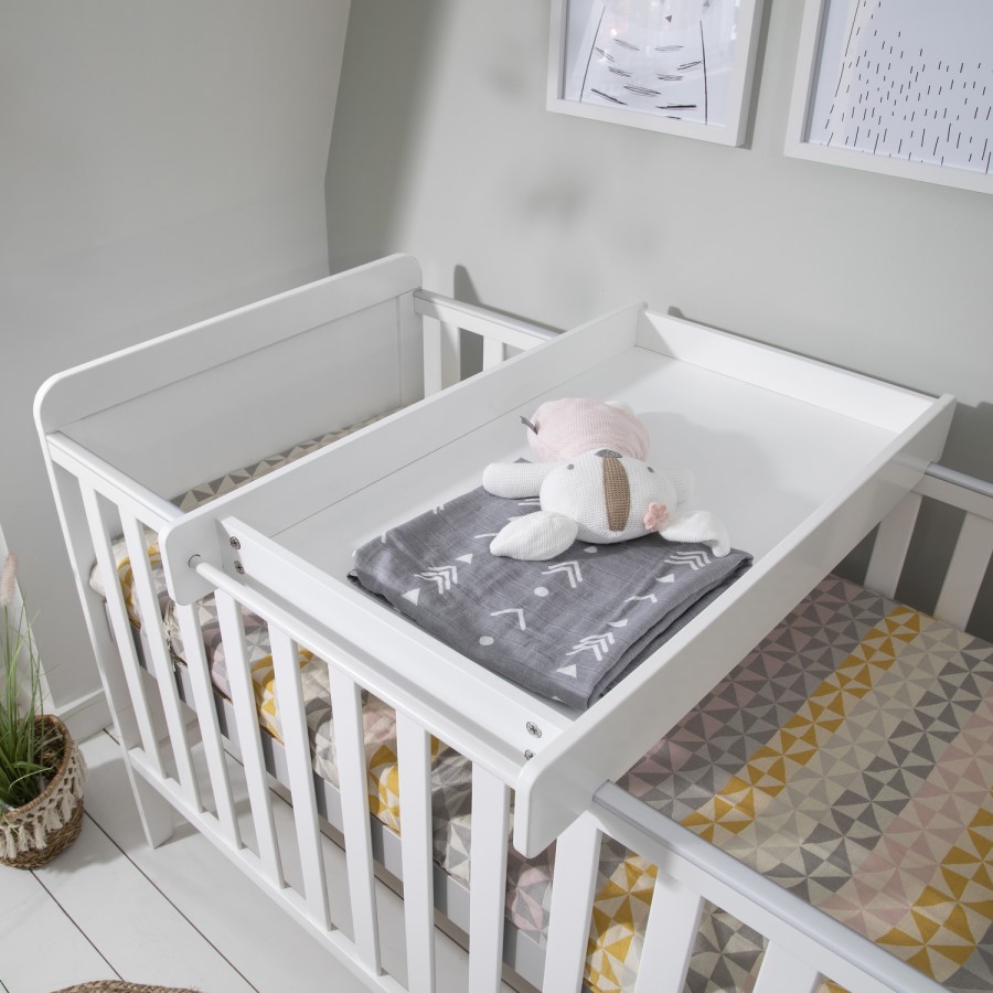 GRADE A1 - Tutti Bambini Rio White Cot Bed with Mattress and Cot Top Changer 