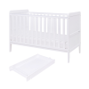 Tutti Bambini Rio White Cot Bed with Mattress and Cot Top Changer 