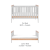 Cot Bed with Mattress and Cot Top Changer in Grey and Oak - Rio - Tutti Bambini