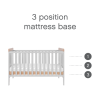 Cot Bed with Mattress and Cot Top Changer in Grey and Oak - Rio - Tutti Bambini
