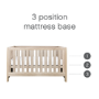 Tutti Bambini Modena Oak 3 in 1 Adjustable Cot Bed 