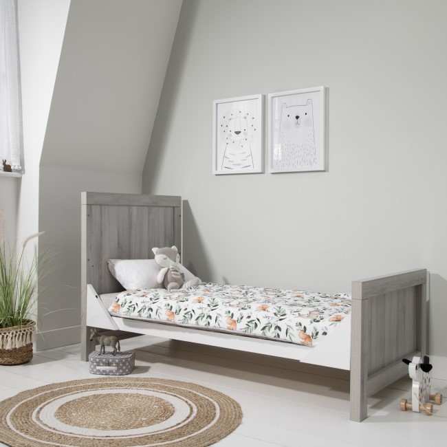 White and Grey Convertible 3 in 1 Cot Bed - Modena - Tutti Bambini