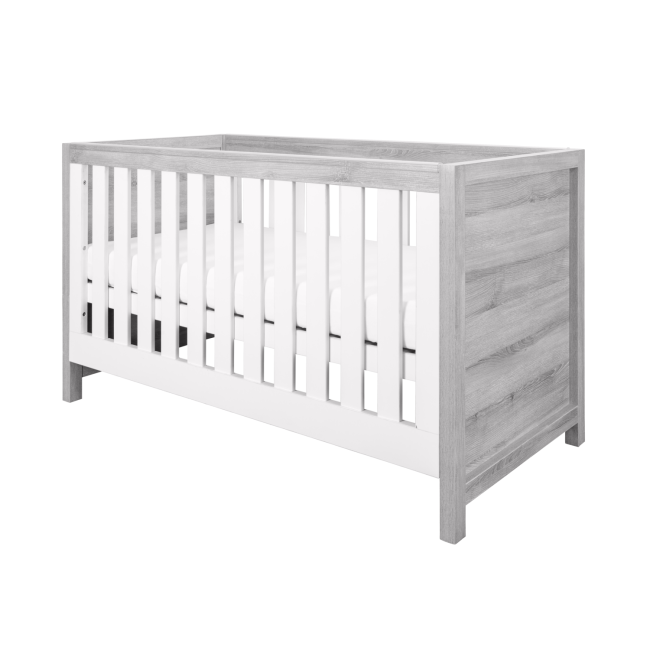 White and Grey Convertible 3 in 1 Cot Bed - Modena - Tutti Bambini