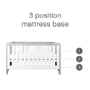 White and Grey Convertible 3 in 1 Cot Bed - Modena - Tutti Bambini