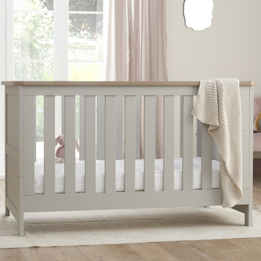 Tutti Bambini Verona Cot Bed in Dove Grey and Oak