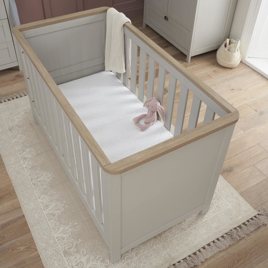 Tutti Bambini Verona Cot Bed in Dove Grey and Oak