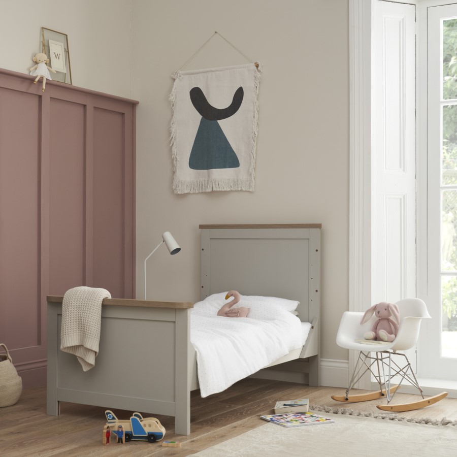 Tutti Bambini Verona Cot Bed in Dove Grey and Oak
