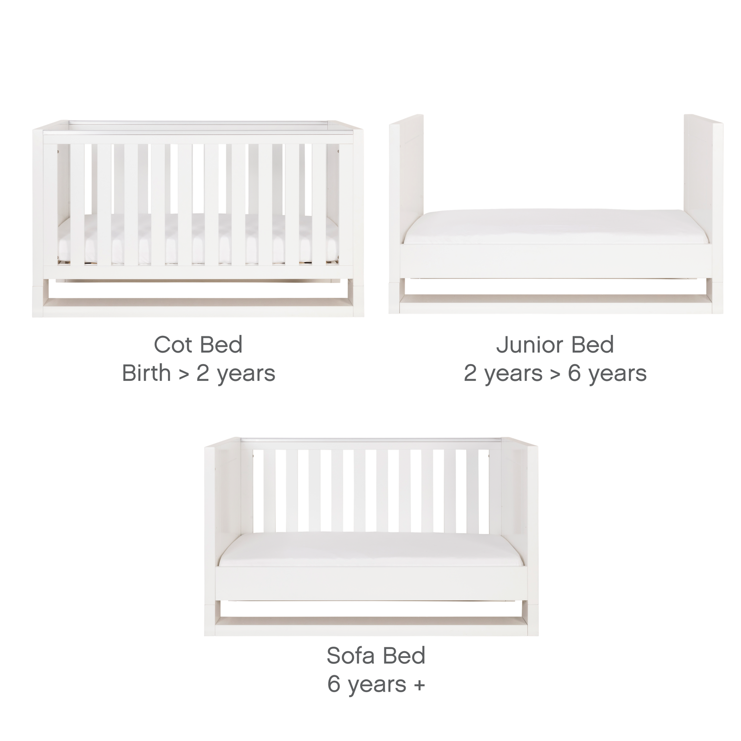 Tutti Bambini Rimini Cot Bed High Gloss White Furniture123