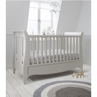 Tutti Bambini Roma Grey Sleigh Cot Bed with Drawer 