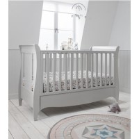 Grey Sleigh Cot Bed with Drawer - Tutti Bambini Roma 