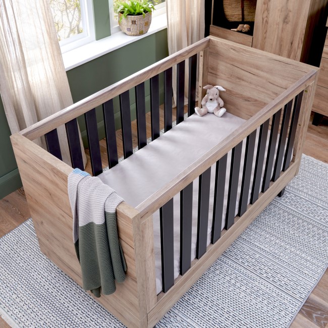 Tutti Bambini Como Cot Bed - Distressed Oak / Slate Grey