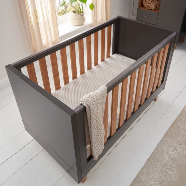 Tutti Bambini Como Cot Bed - Slate Grey / Rosewood