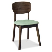 GRADE A1 - Bentley Designs Oslo Walnut Verbk Pair of Chairs Linen Fabric