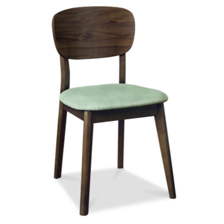 GRADE A1 - Bentley Designs Oslo Walnut Verbk Pair of Chairs Linen Fabric