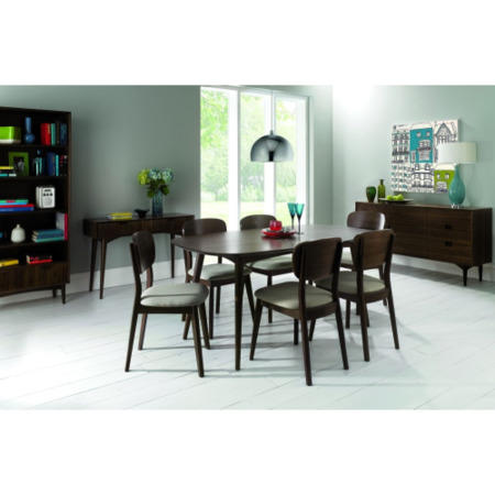 GRADE A1 - Bentley Designs Oslo Walnut Verbk Pair of Chairs Linen Fabric