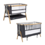 Bedside Crib and Cot in Dark Grey and Oak - Cozee XL - Tutti Bambini