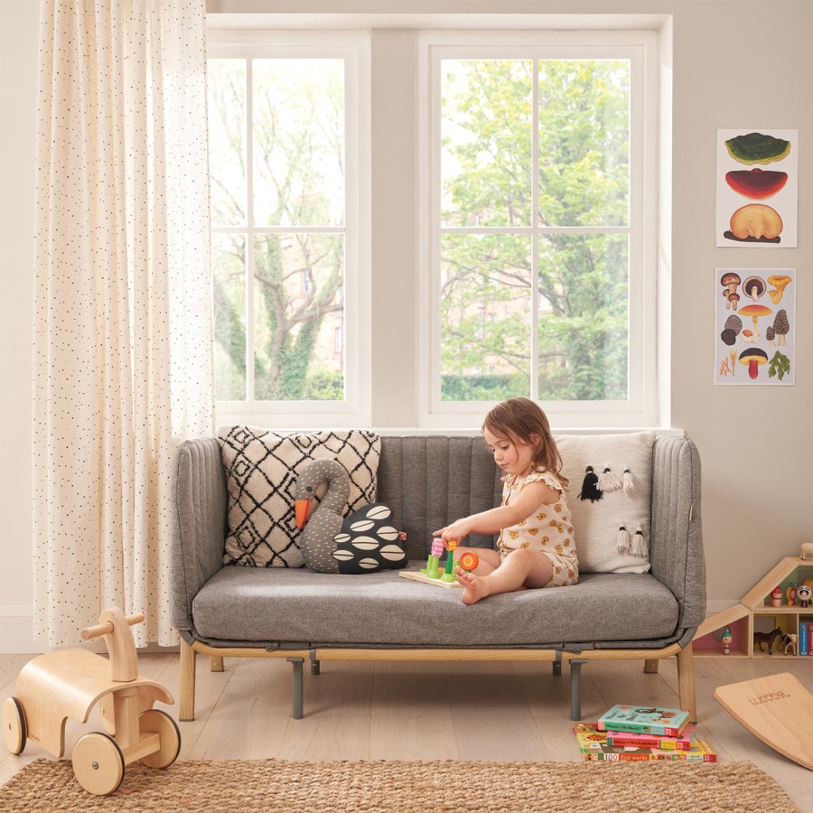 GRADE A1 - Tutti Bambini Cozee XL Junior Bed & Sofa Expansion Pack - Oak / Charcoal