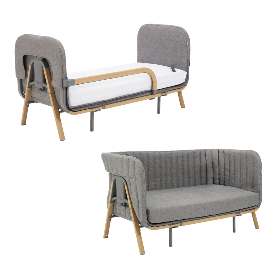 GRADE A1 - Tutti Bambini Cozee XL Junior Bed & Sofa Expansion Pack - Oak / Charcoal