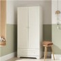 Nursery Wardrobe with Drawer and Shelf in White and Grey - Rio - Tutti Bambini