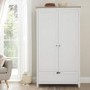 Nursery Wardrobe with Drawer and Shelves in White and Oak - Verona - Tutti Bambini