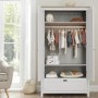 Nursery Wardrobe with Drawer and Shelves in White and Oak - Verona - Tutti Bambini