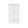 Nursery Wardrobe with Drawer and Shelves in White and Oak - Verona - Tutti Bambini