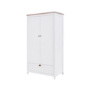 Nursery Wardrobe with Drawer and Shelves in White and Oak - Verona - Tutti Bambini