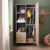 Nursery Wardrobe with Drawers and Shelves in Oak Finish - Como - Tutti Bambini