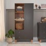 Nursery Wardrobe with Drawers and Shelves in Grey - Como - Tutti Bambini