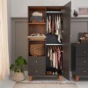 Nursery Wardrobe with Drawers and Shelves in Grey - Como - Tutti Bambini