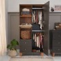 Nursery Wardrobe with Drawers and Shelves in Grey - Como - Tutti Bambini