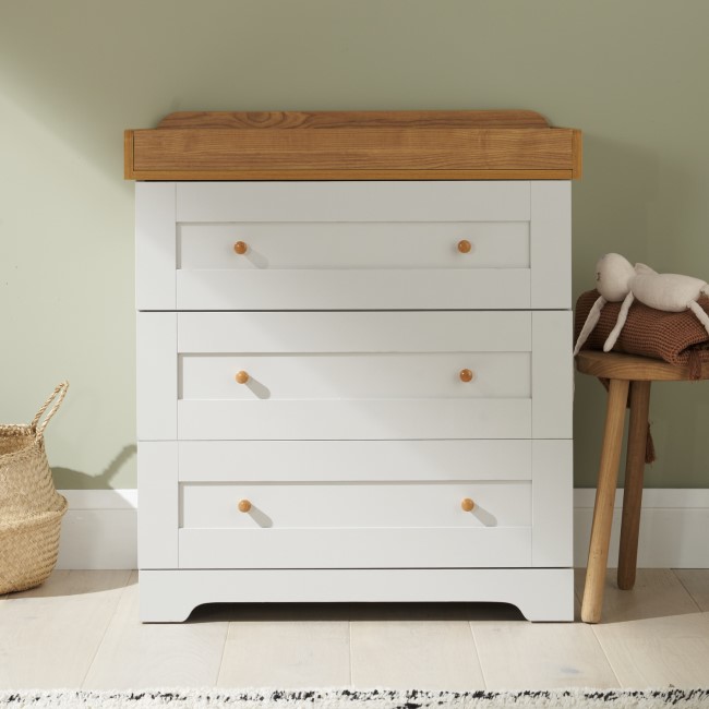 Changing Table with Drawers in Grey and Oak - Rio - Tutti Bambini