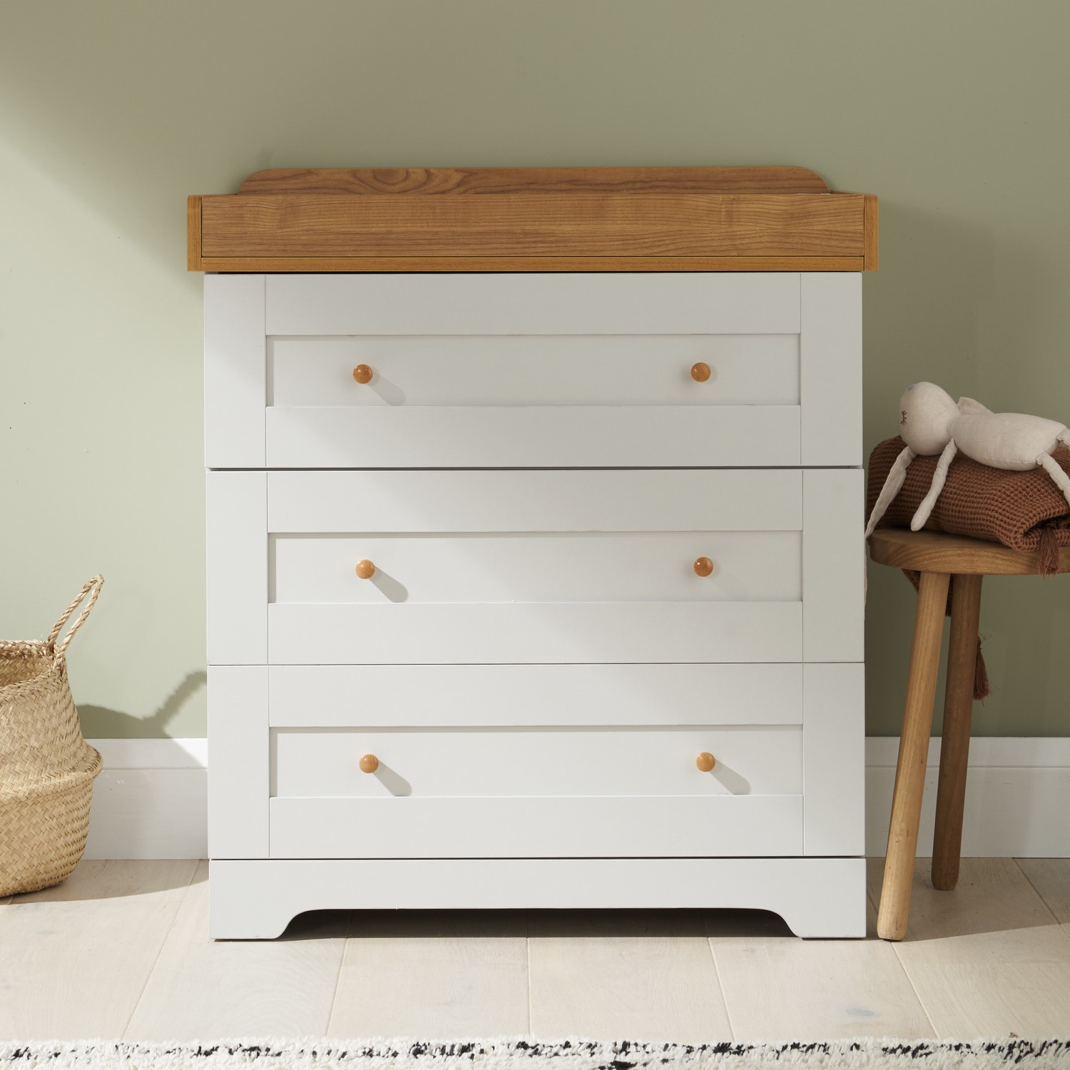 Photo of Changing table with drawers in grey and oak - rio - tutti bambini