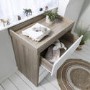 Tutti Bambini Modena White and Oak Changing Unit with 3 Drawers 