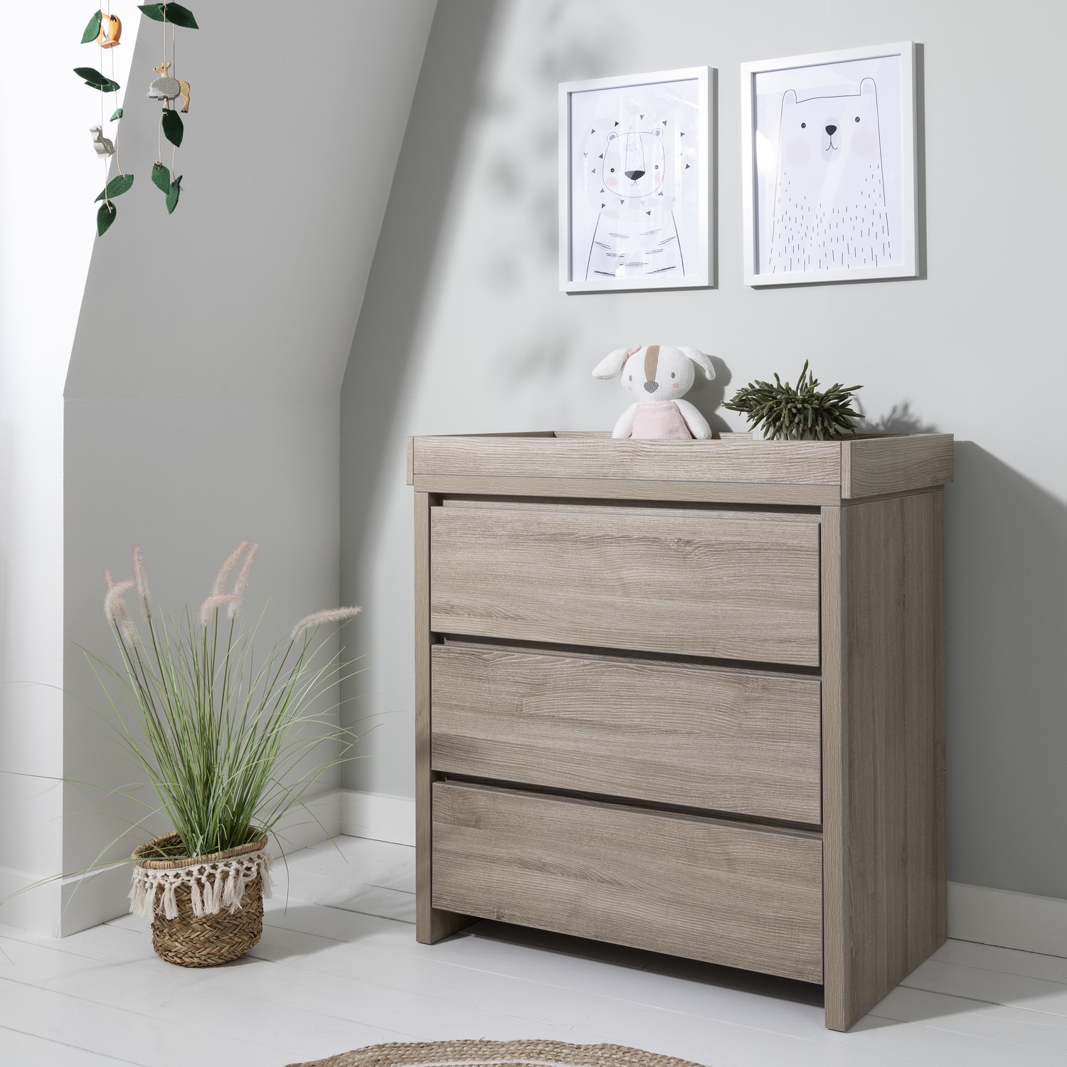 Photo of Changing table with drawers in oak - modena - tutti bambini