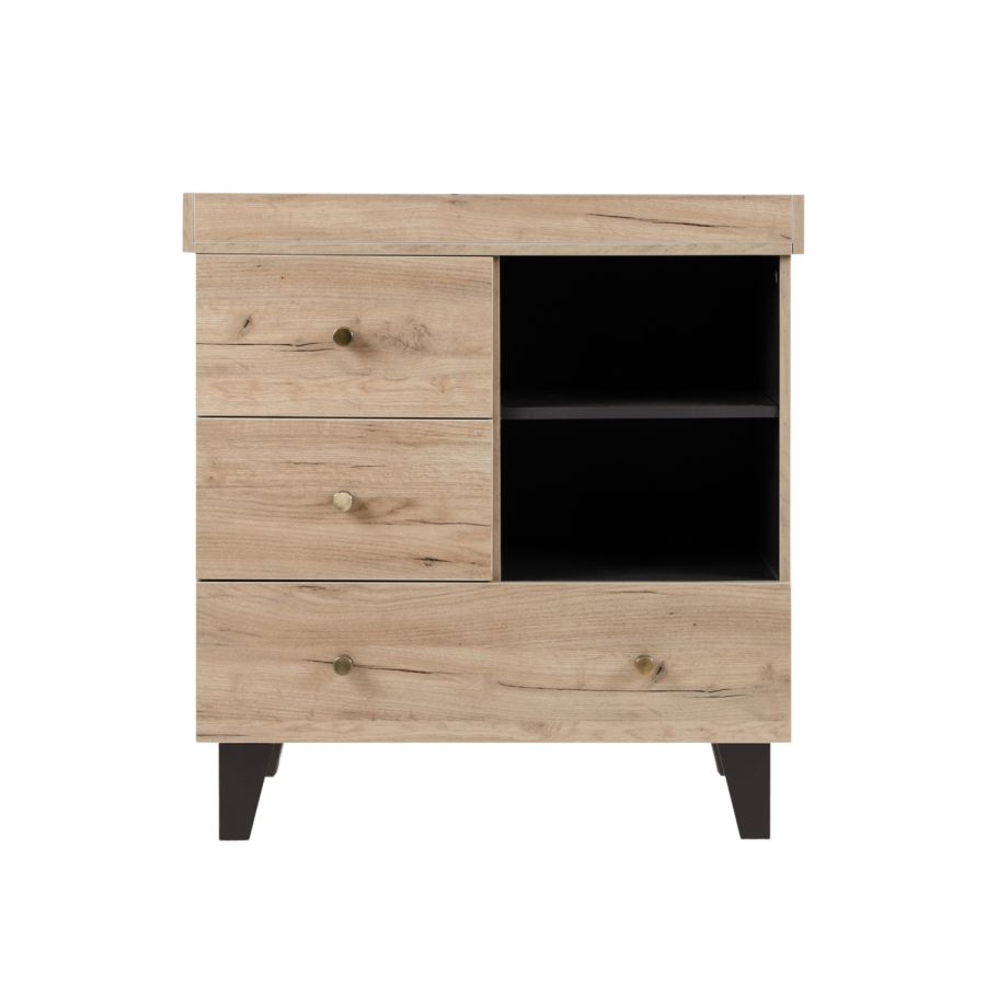 Tutti Bambini Como Chest Changer - Distressed Oak / Slate Grey