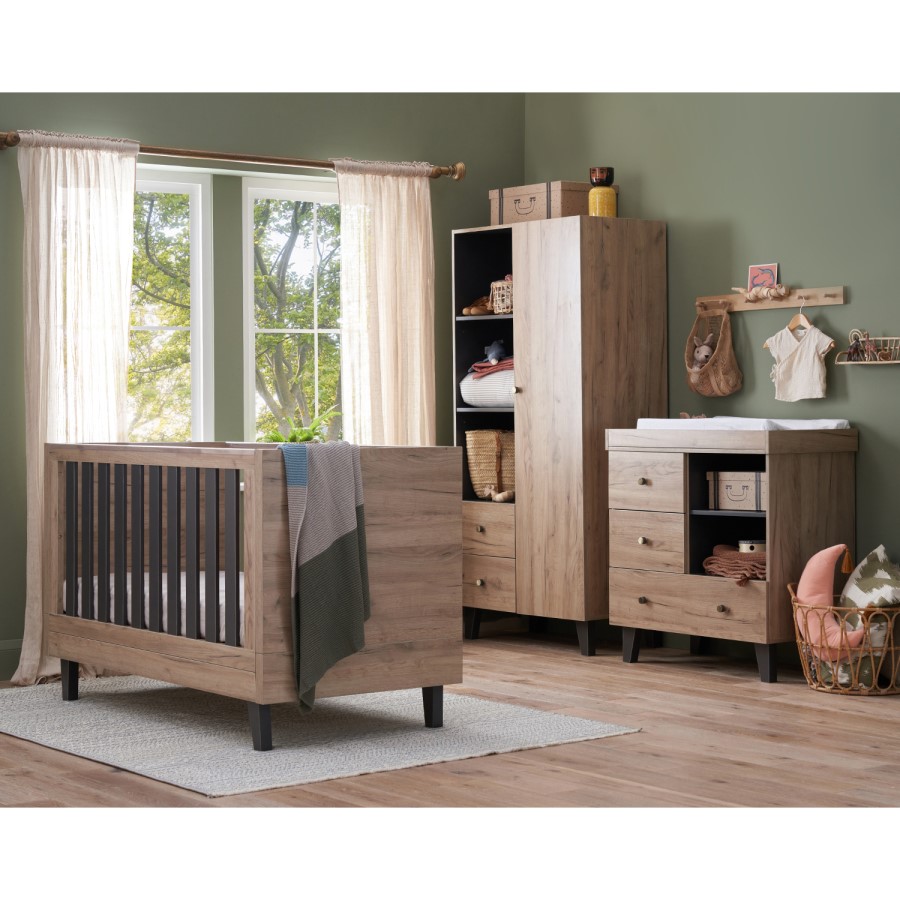 Tutti Bambini Como Chest Changer - Distressed Oak / Slate Grey