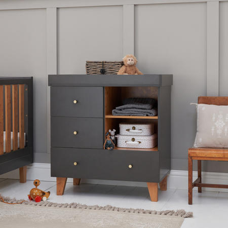 Tutti Bambini Como Chest Changer - Slate Grey / Rosewood