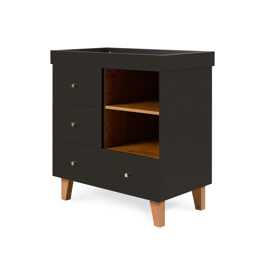 Tutti Bambini Como Chest Changer - Slate Grey / Rosewood