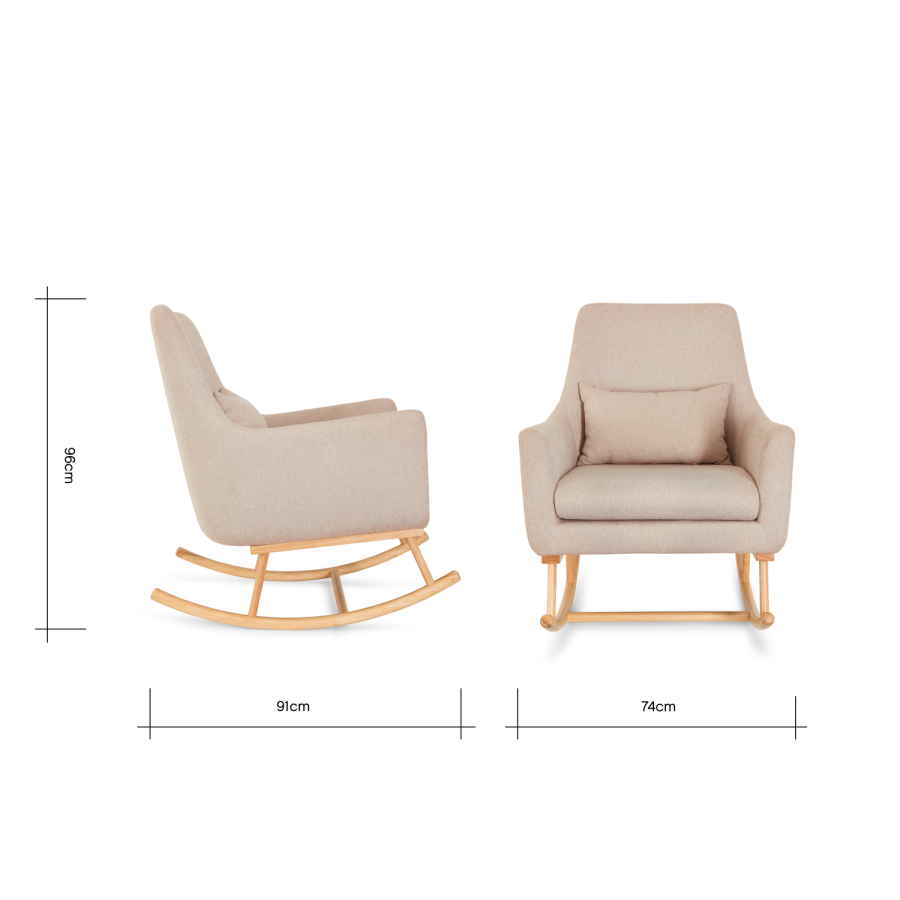 Beige Rocking Nursery Chair with Pouffe - Oscar - Tutti Bambini