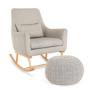 Grey Rocking Nursery Chair with Pouffe - Oscar - Tutti Bambini