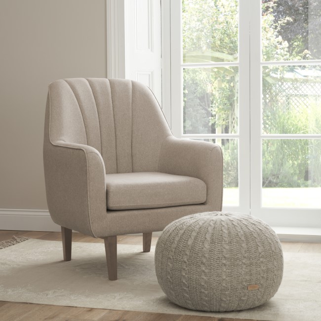 Beige Rocking Nursery Chair with Pouffe - Noah - Tutti Bambini