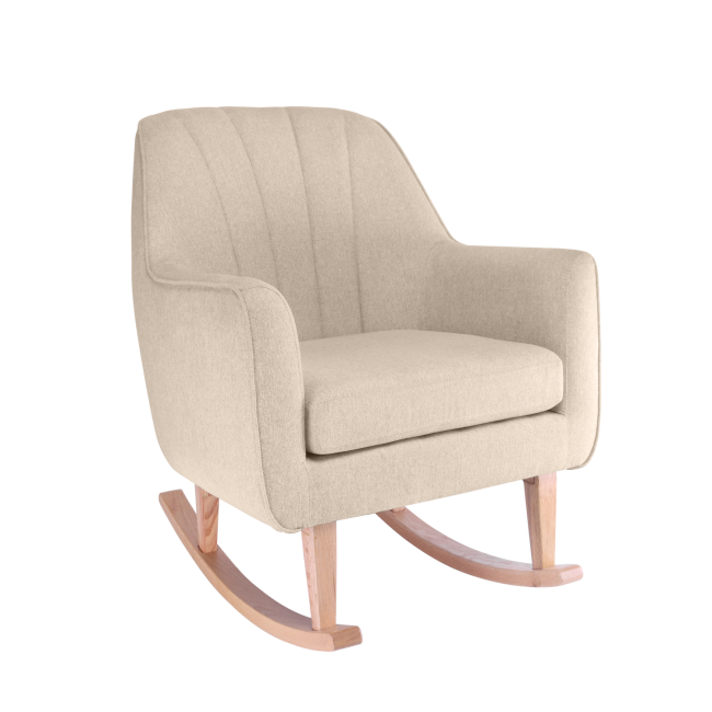 Beige Rocking Nursery Chair with Pouffe - Noah - Tutti Bambini