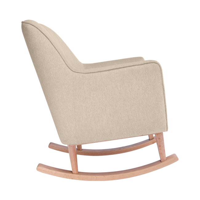 Beige Rocking Nursery Chair with Pouffe - Noah - Tutti Bambini