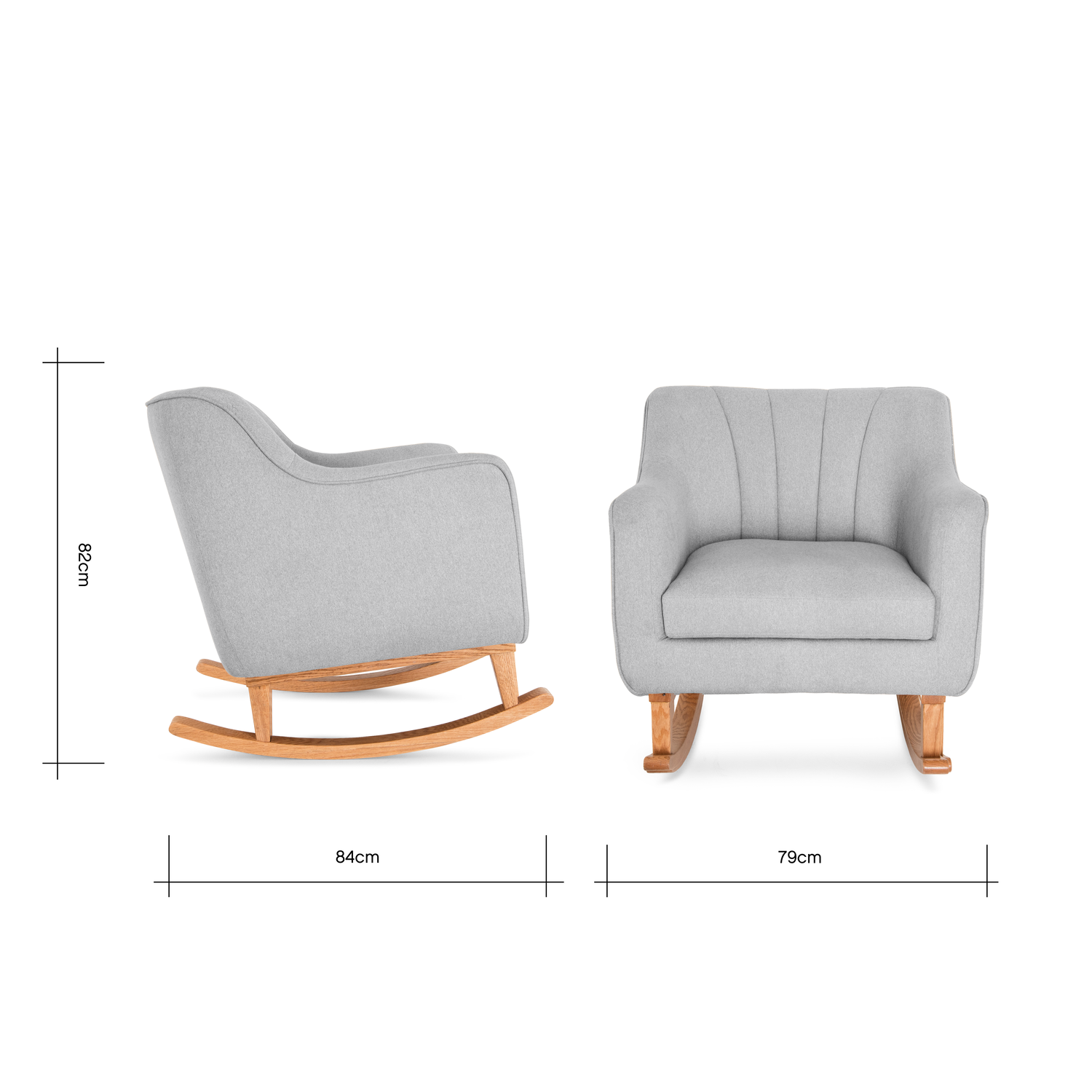 Grey Rocking Nursery Chair with Pouffe Noah Tutti Bambini