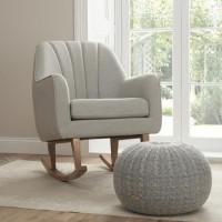 Grey Rocking Nursery Chair with Pouffe - Noah - Tutti Bambini