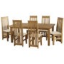 GRADE A2 -Seconique Tortilla Dining Set with 6 Cream Dining Chairs